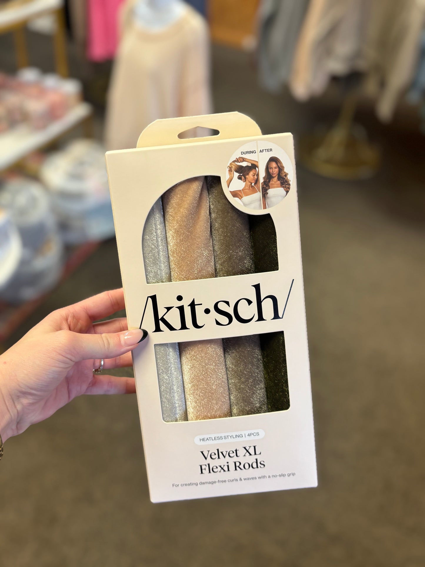 4 Piece Velvet XL Eucalyptus Flexi Rods Set KITSCH