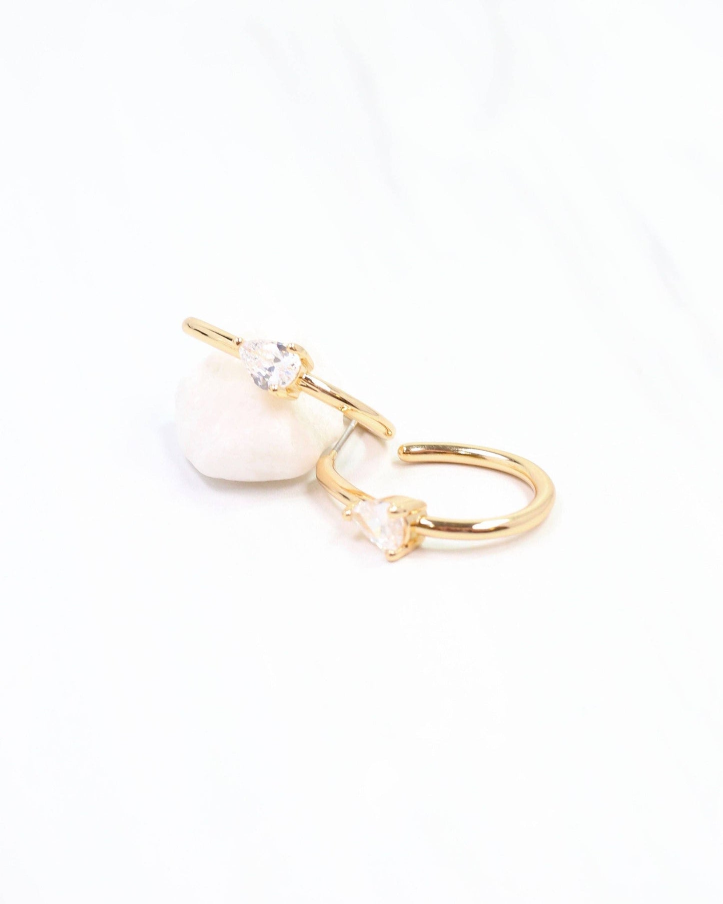 Caroline Hill - Nicki CZ Hoop Earring Gold: Default Caroline Hill