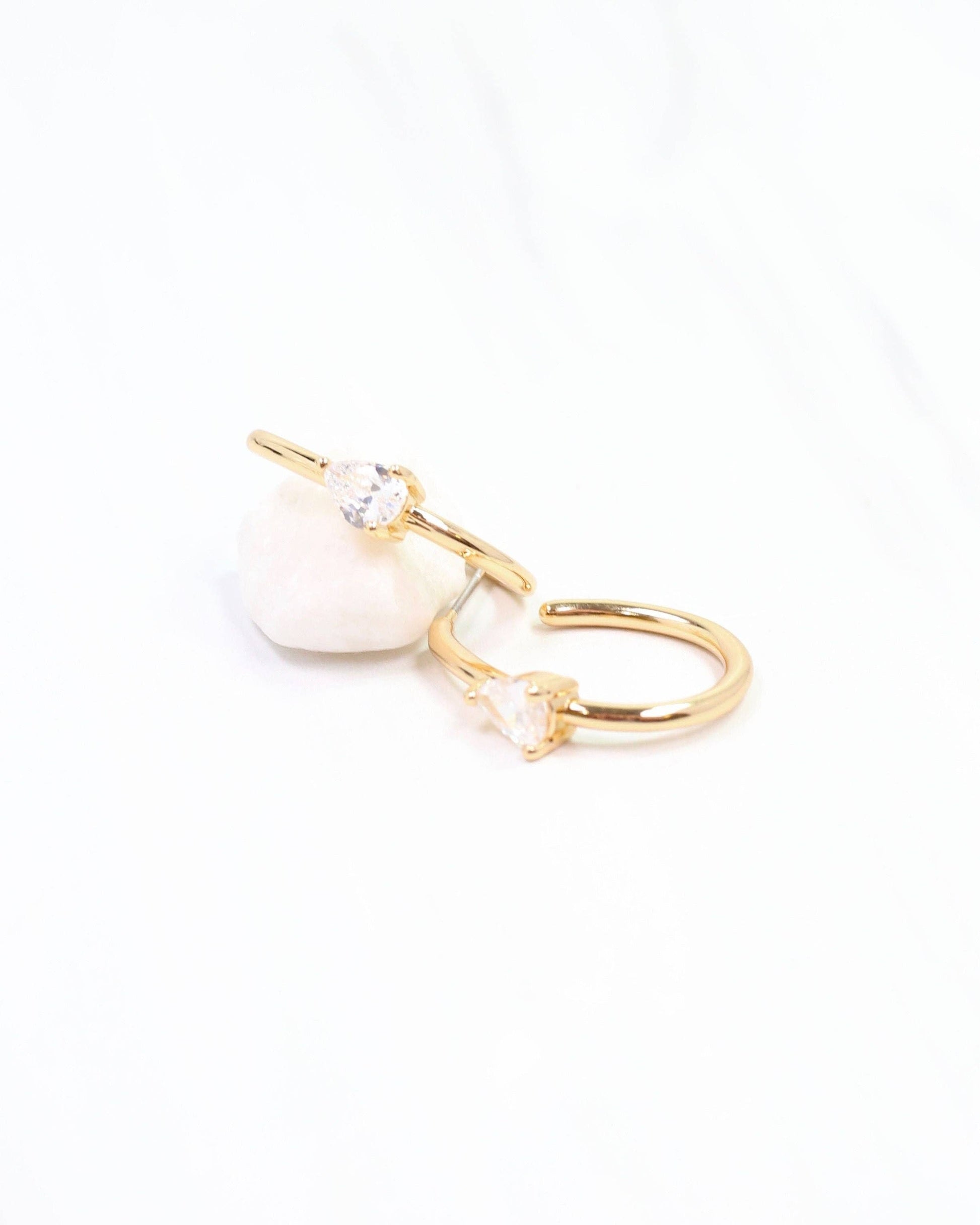 Caroline Hill - Nicki CZ Hoop Earring Gold: Default Caroline Hill