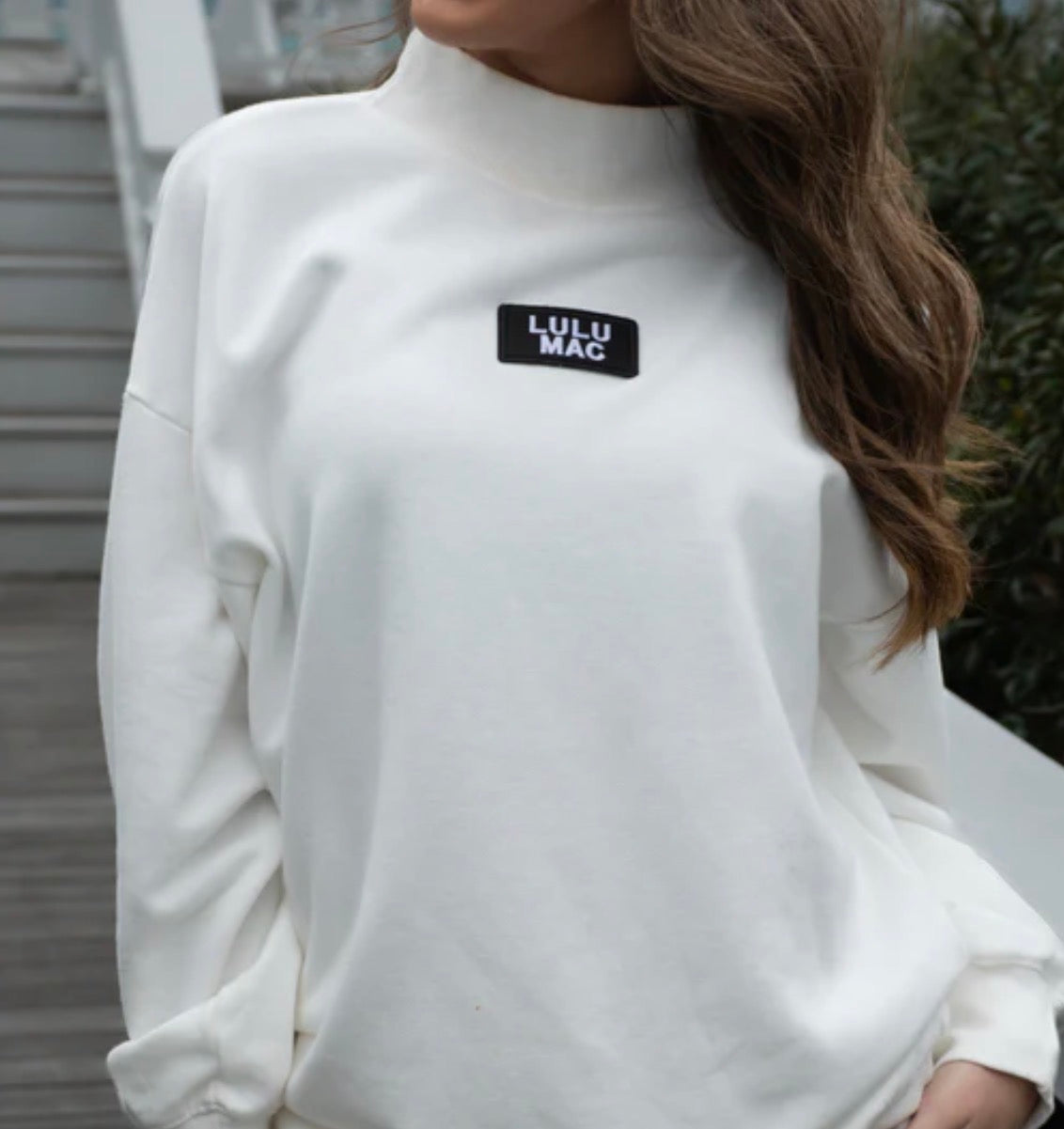 Lulu Mac White Long Sleeve Terry Cloth Top Girlie Girl Originals