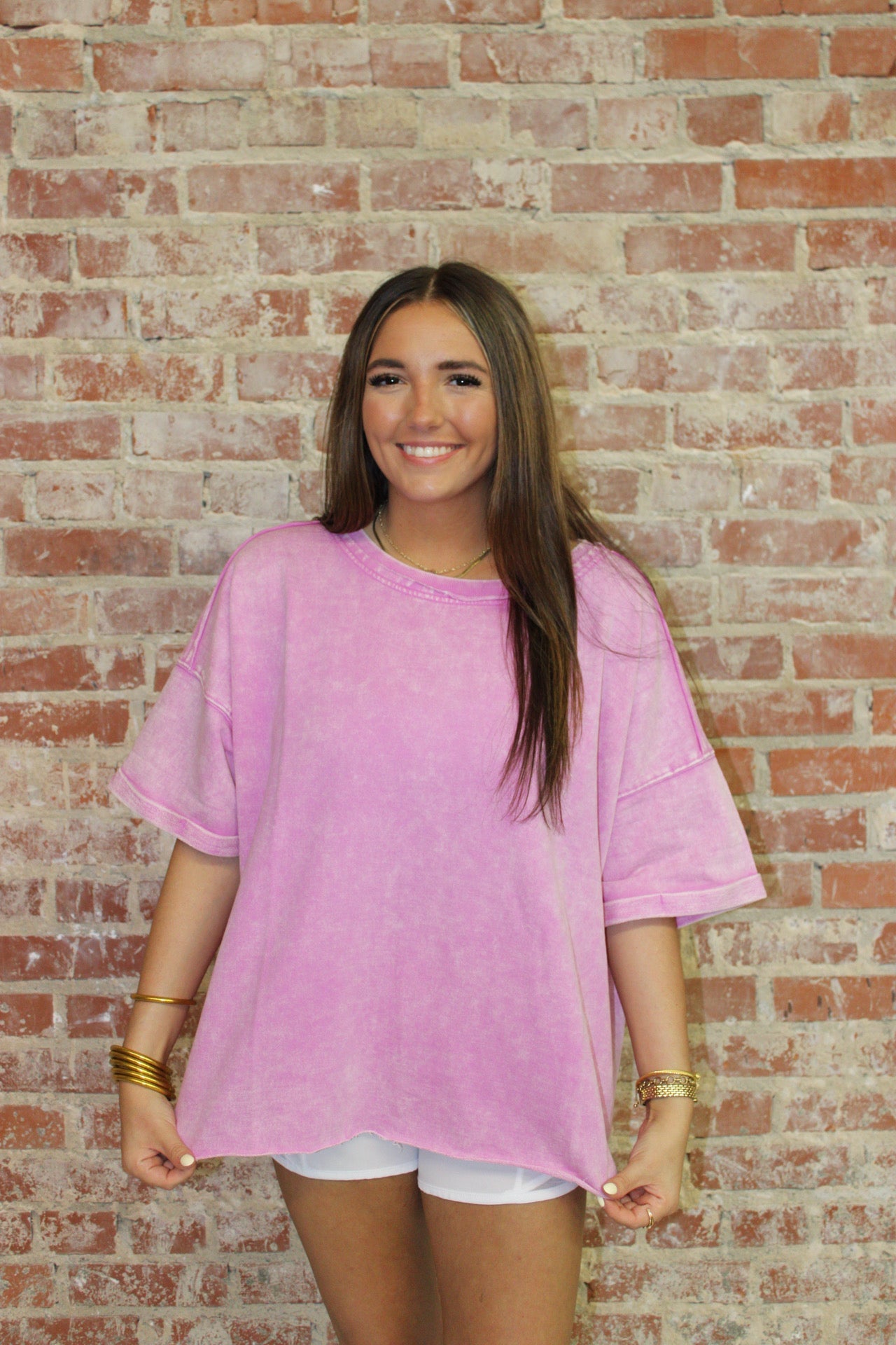Zenana French Terry Acid Washed T Shirt zenana