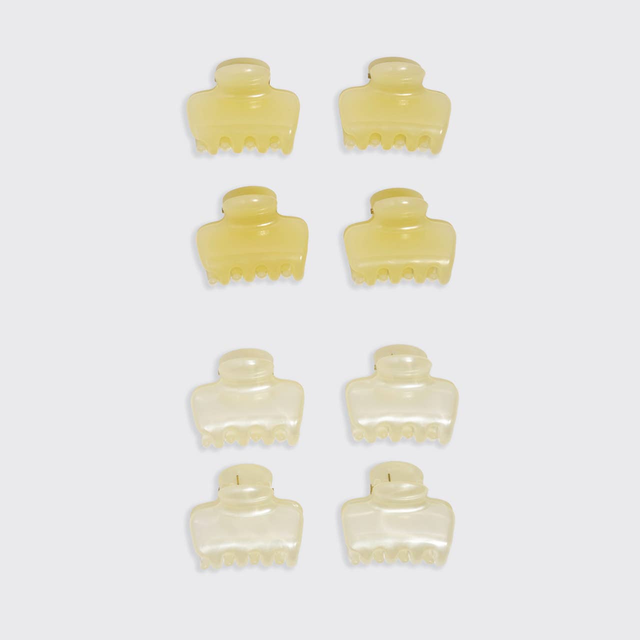 KITSCH - Mini Jelly Cloud Clips 8pc Set - Pearlized Cream & Butter Yellow KITSCH