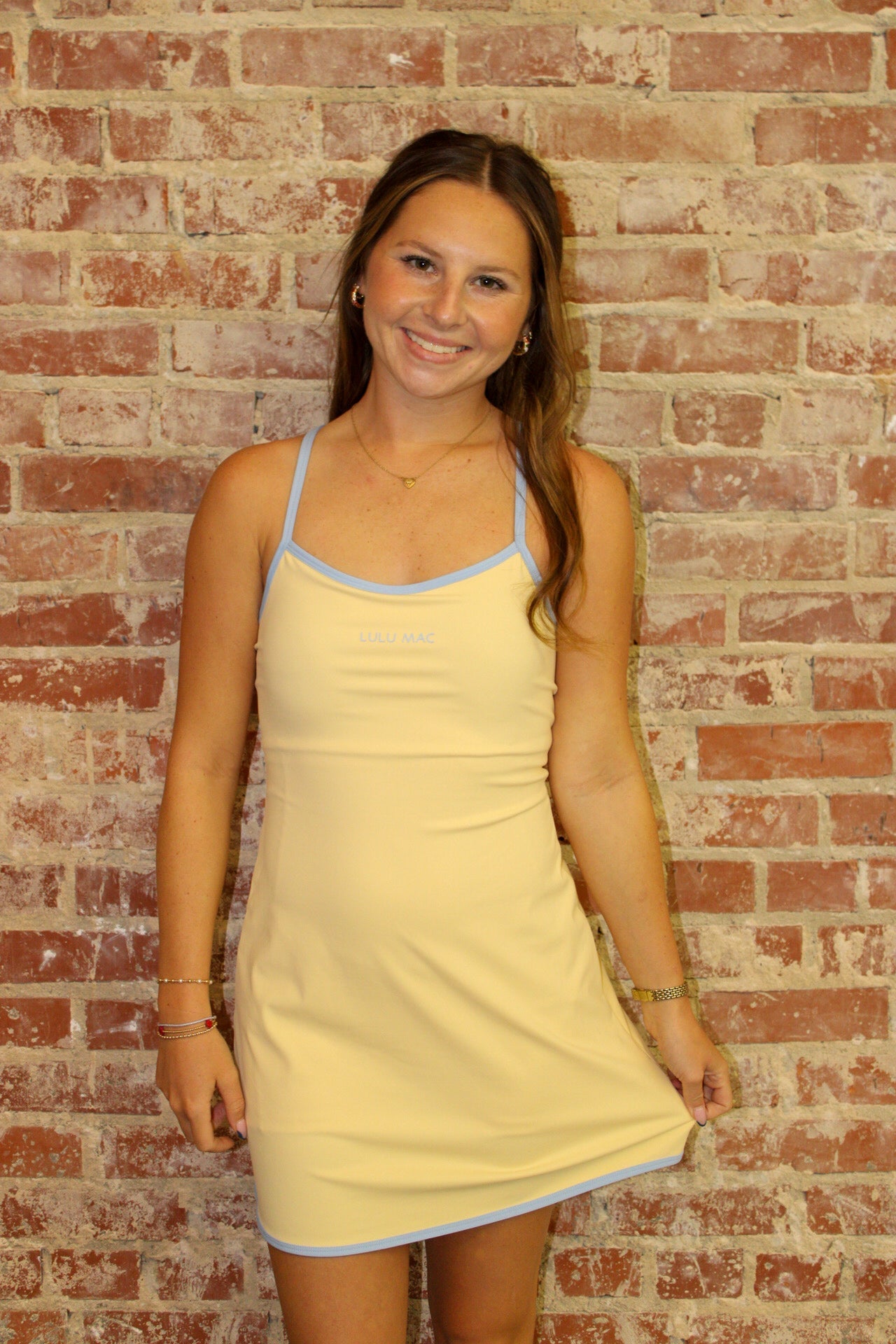 Lulu Mac Butter & Light Blue Athletic Dress Girlie Girl Originals