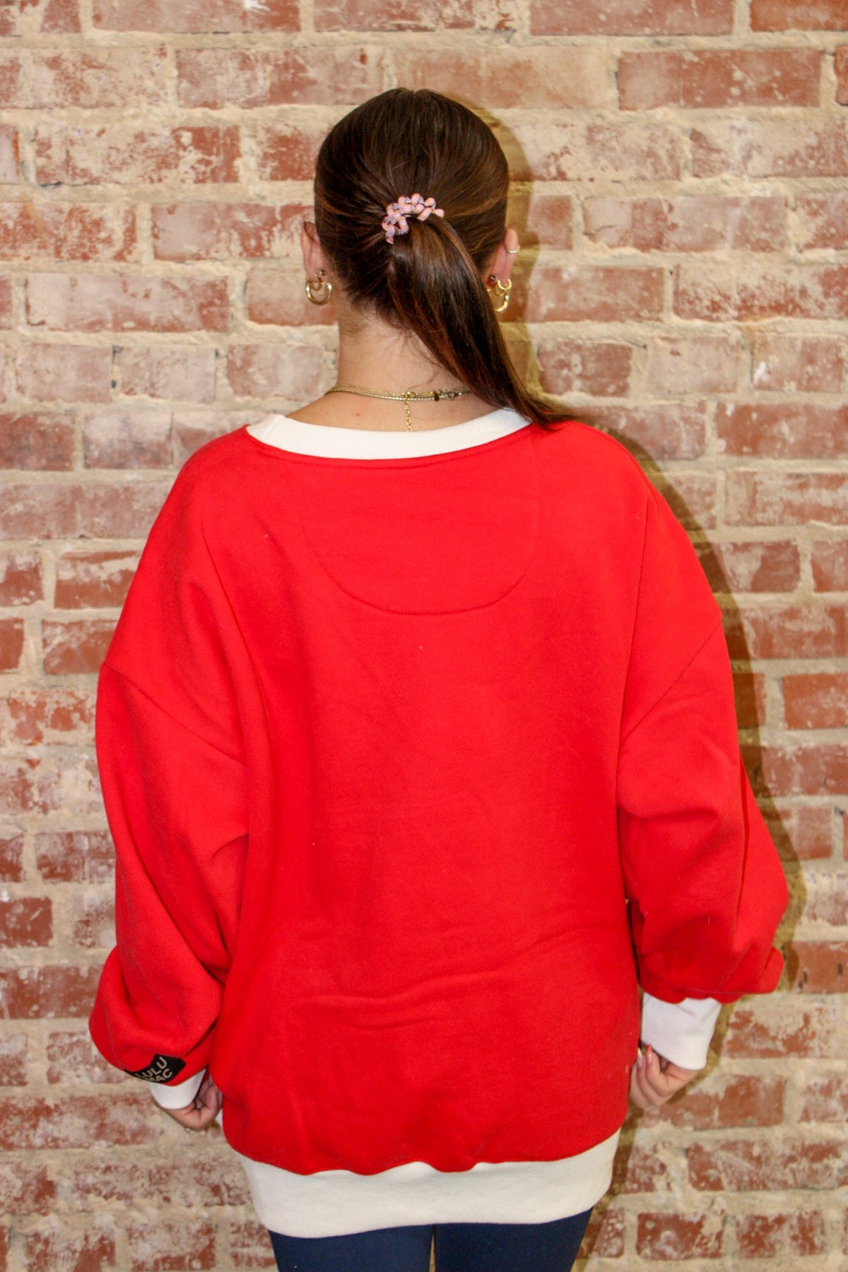 Lulu Mac Color Block Red/White Sweatshirt Girlie Girl Originals