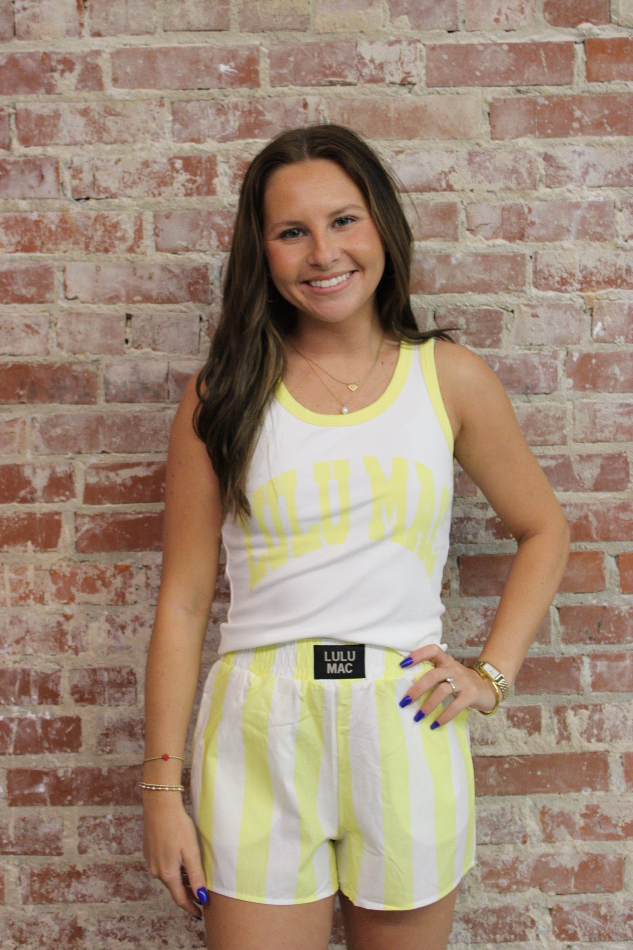 Lulu Mac Yellow Lettering Tank Top Girlie Girl Originals