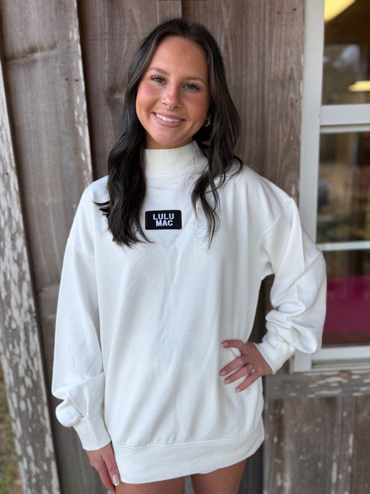 Lulu Mac White Long Sleeve Terry Cloth Top Girlie Girl Originals