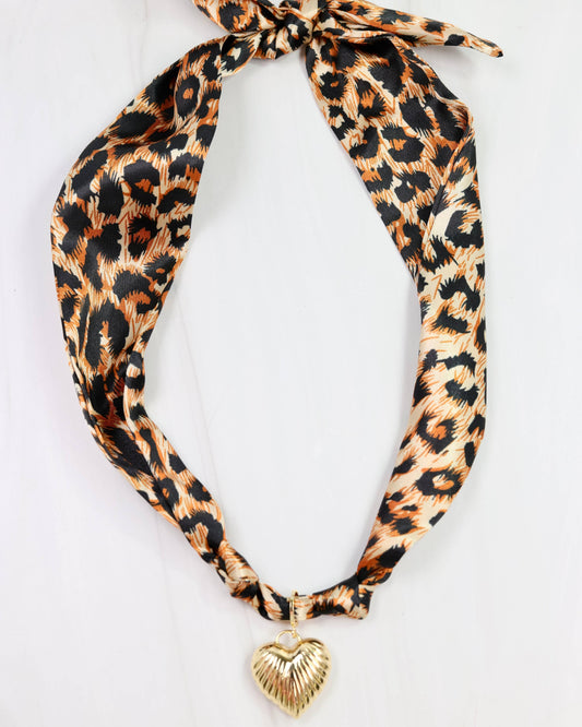 Caroline Hill - Lillie Scarf Charm Necklace LEOPARD: Default Caroline Hill