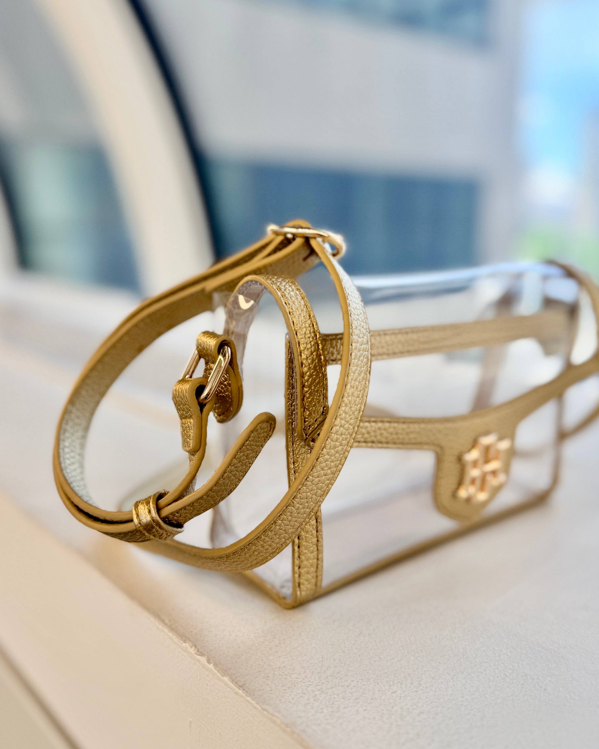Caroline Hill - Anna Clear Bag Gold: Default Caroline Hill