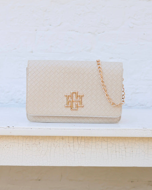 Caroline Hill - Bryn Clutch/Crossbody Woven Almond: Default Caroline Hill