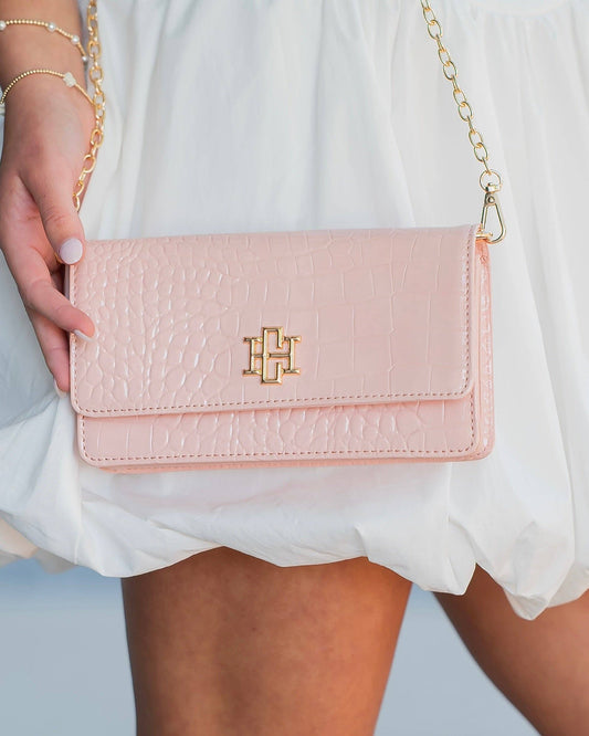 Caroline Hill - Brynleigh Clutch Crossbody Blush Patent EC: Default Caroline Hill