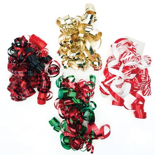 Nashville Wraps - Curly Self Adhesive Gift Bows: Holiday Assortment / 12 Pack Nashville Wraps