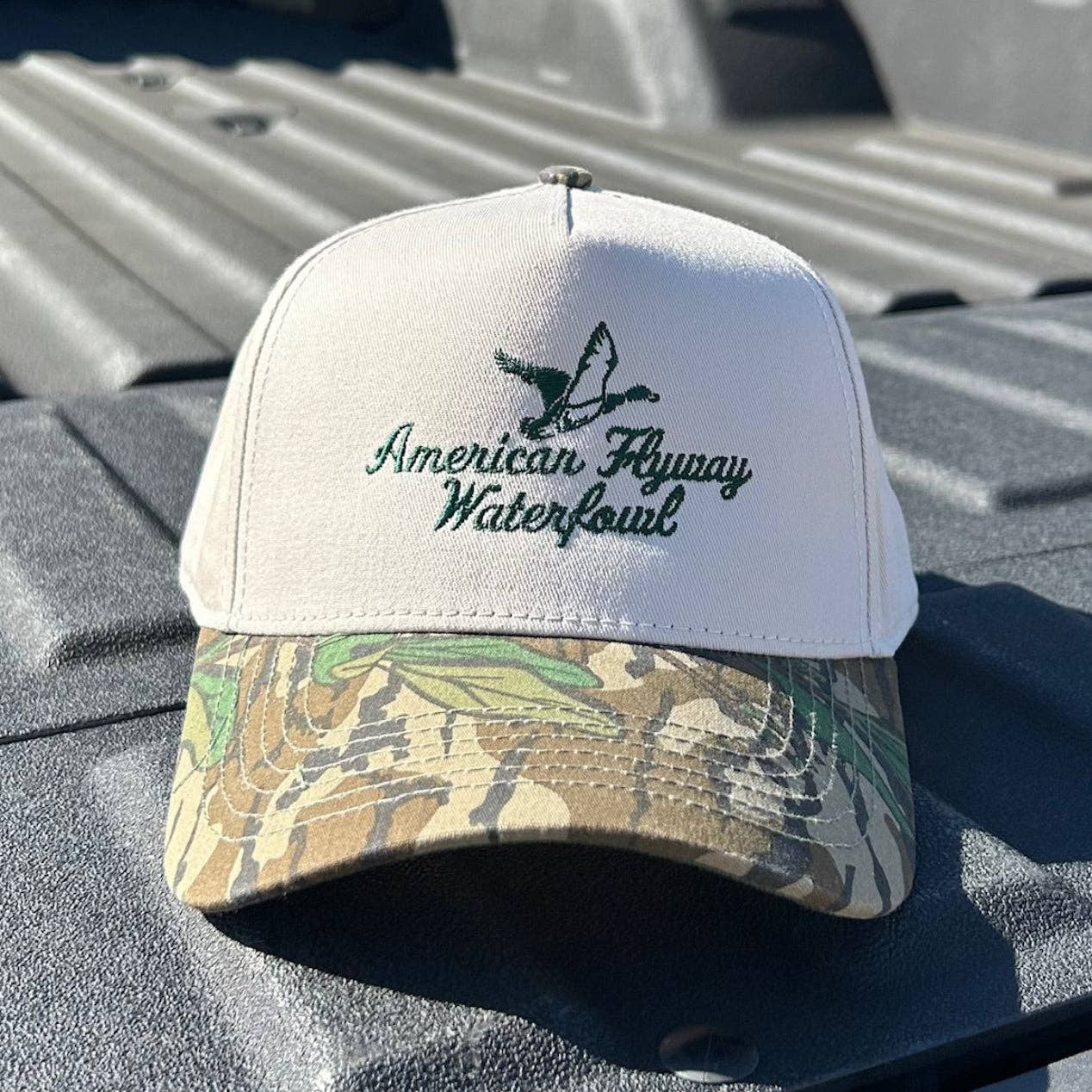 American Flyway Waterfowl - AFW Trucker Mossy Oak Greenleaf Brim American Flyway Waterfowl