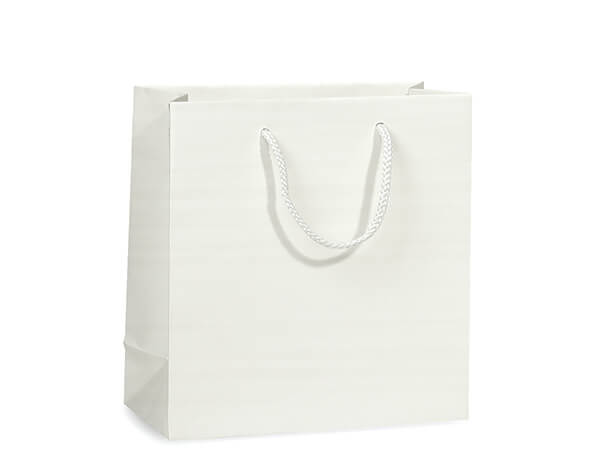Nashville Wraps - Matte Paper Cord Handle Gift Bags: White Matte / 10 Pack / Jewel 6.5x3.5x6.5" Nashville Wraps