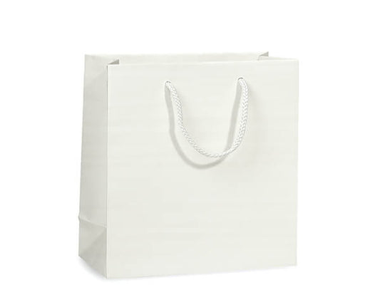 Nashville Wraps - Matte Paper Cord Handle Gift Bags: White Matte / 10 Pack / Jewel 6.5x3.5x6.5" Nashville Wraps