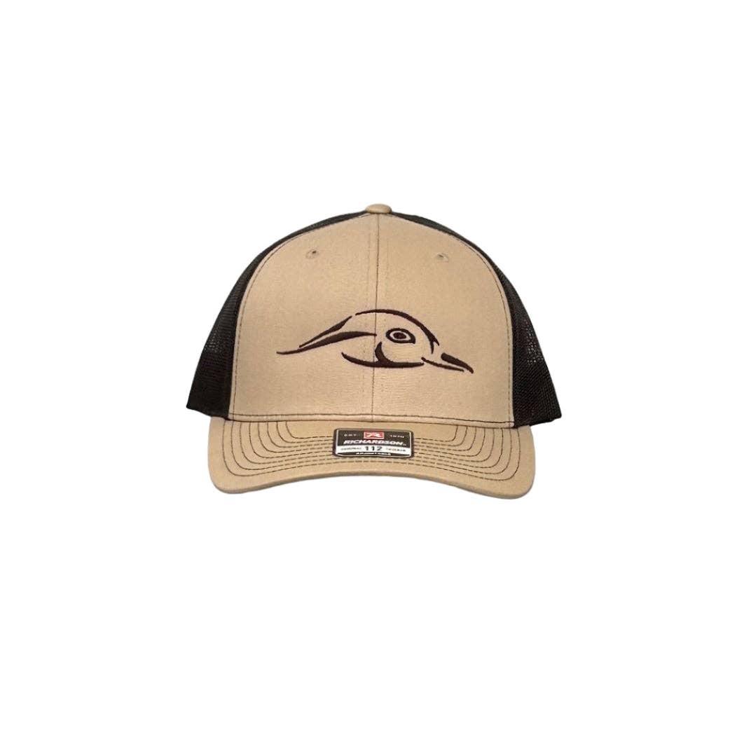 American Flyway Waterfowl - 112 Khaki / Coffee Duck Logo Trucker American Flyway Waterfowl