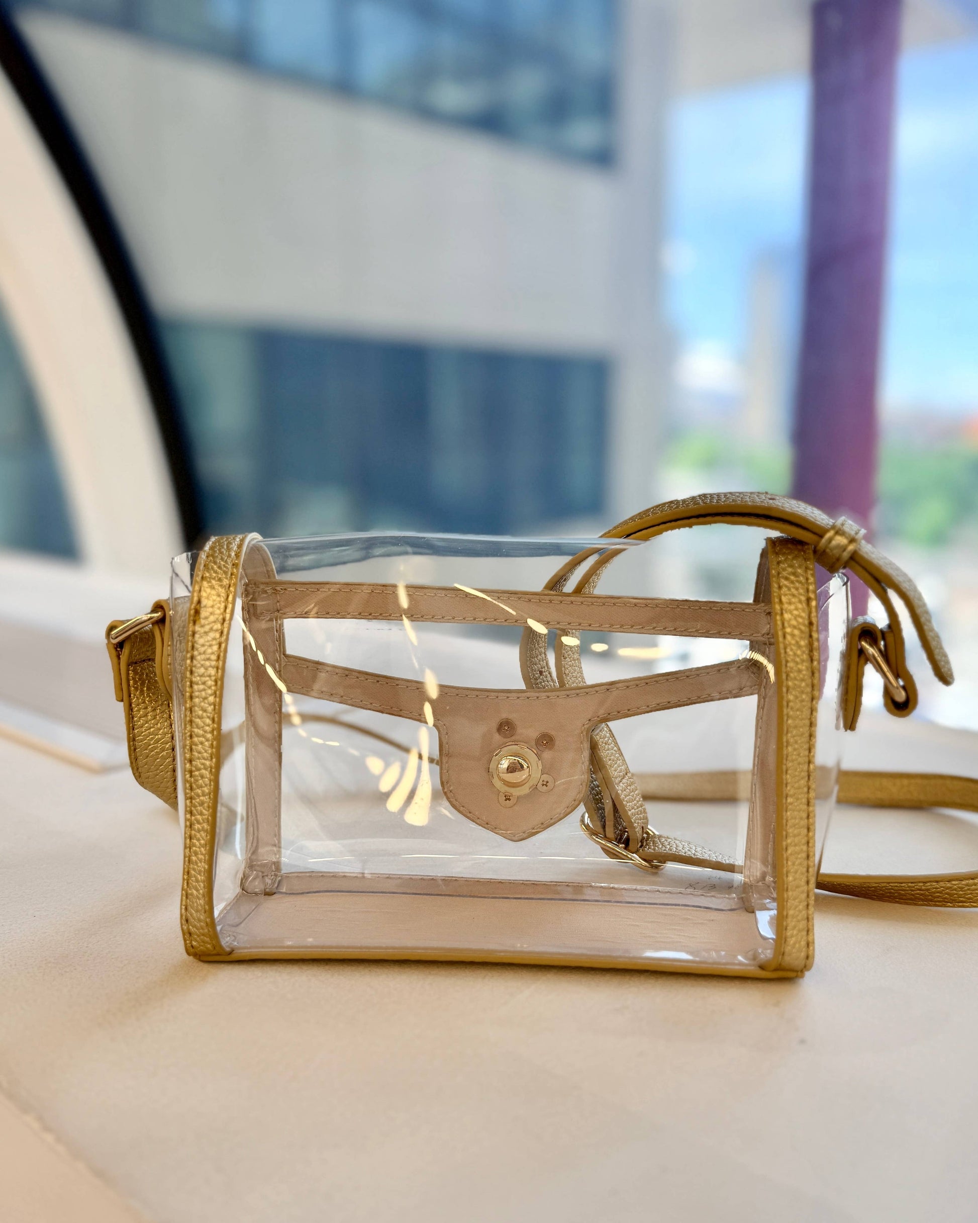 Caroline Hill - Anna Clear Bag Gold: Default Caroline Hill