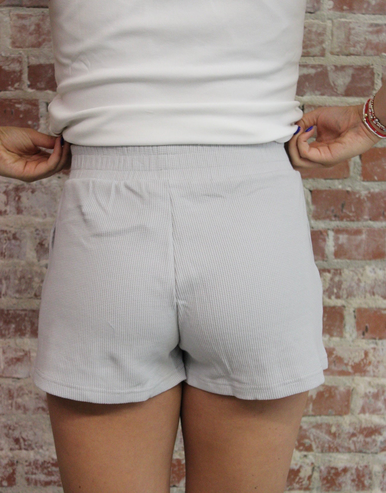 Lulu Mac Waffle Knit Grey Shorts Girlie Girl Originals