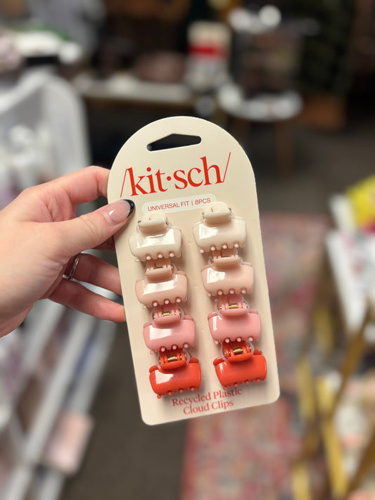 Assorted Cherry Blossom Recycled Mini Cloud Clips 8pc Set KITSCH