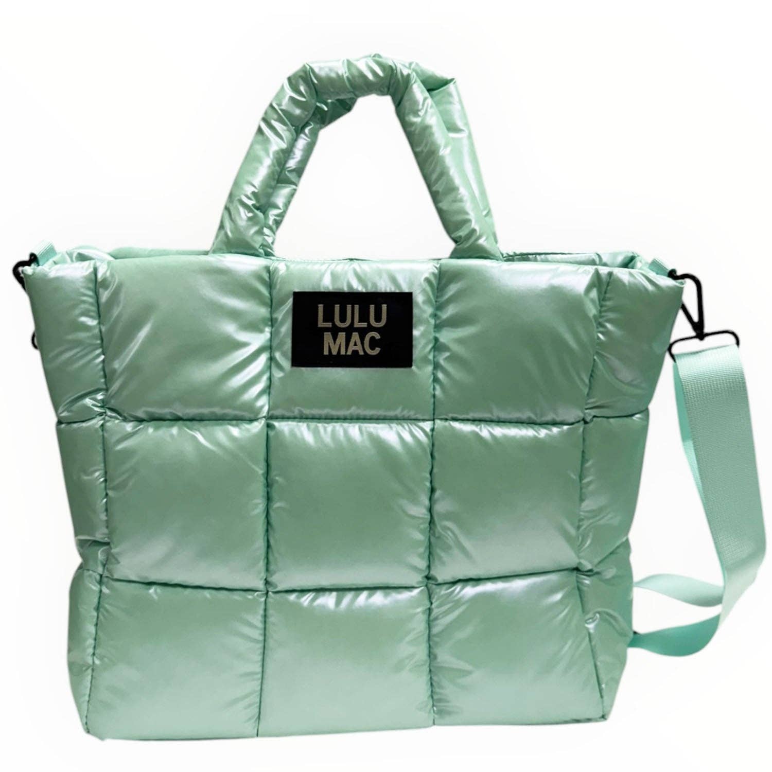 Girlie Girl Originals - MP-8273 Large Puffer Metallic Handbag-Mint Girlie Girl Originals