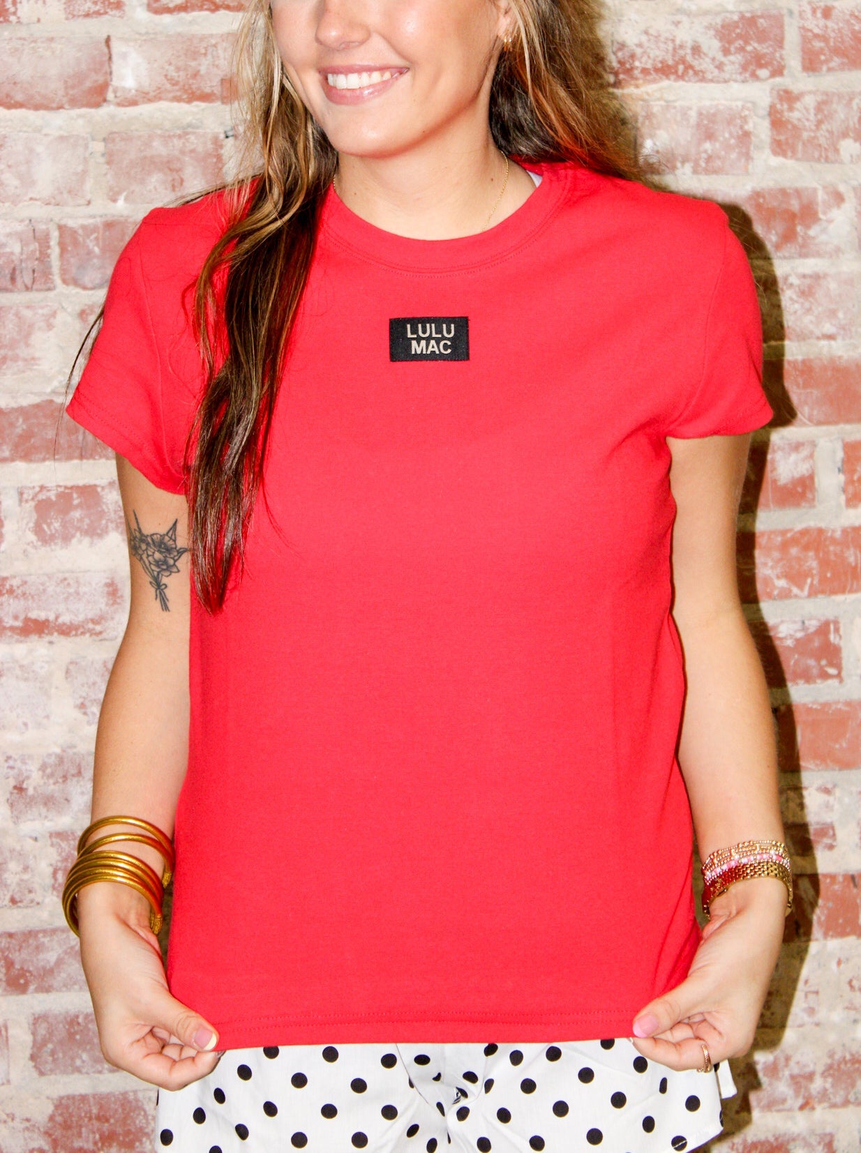 Lulu Mac Red Babydoll Short Sleeve Top Girlie Girl Originals