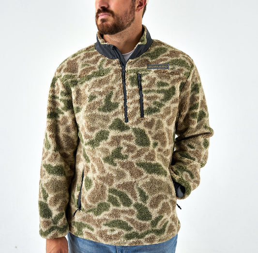 BURLEBO Sherpa Quarter Zip Pull Over -Alpine Camo BURLEBO