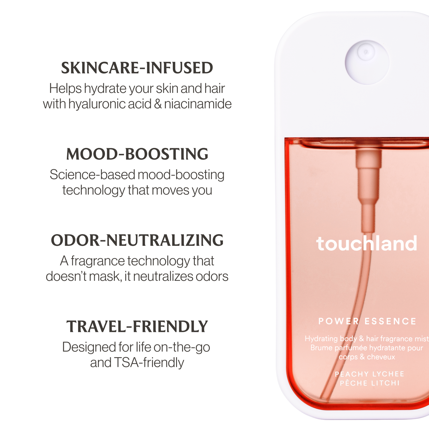 Peachy Lychee Power Essence Body & Hair Fragrance Mist Touchland