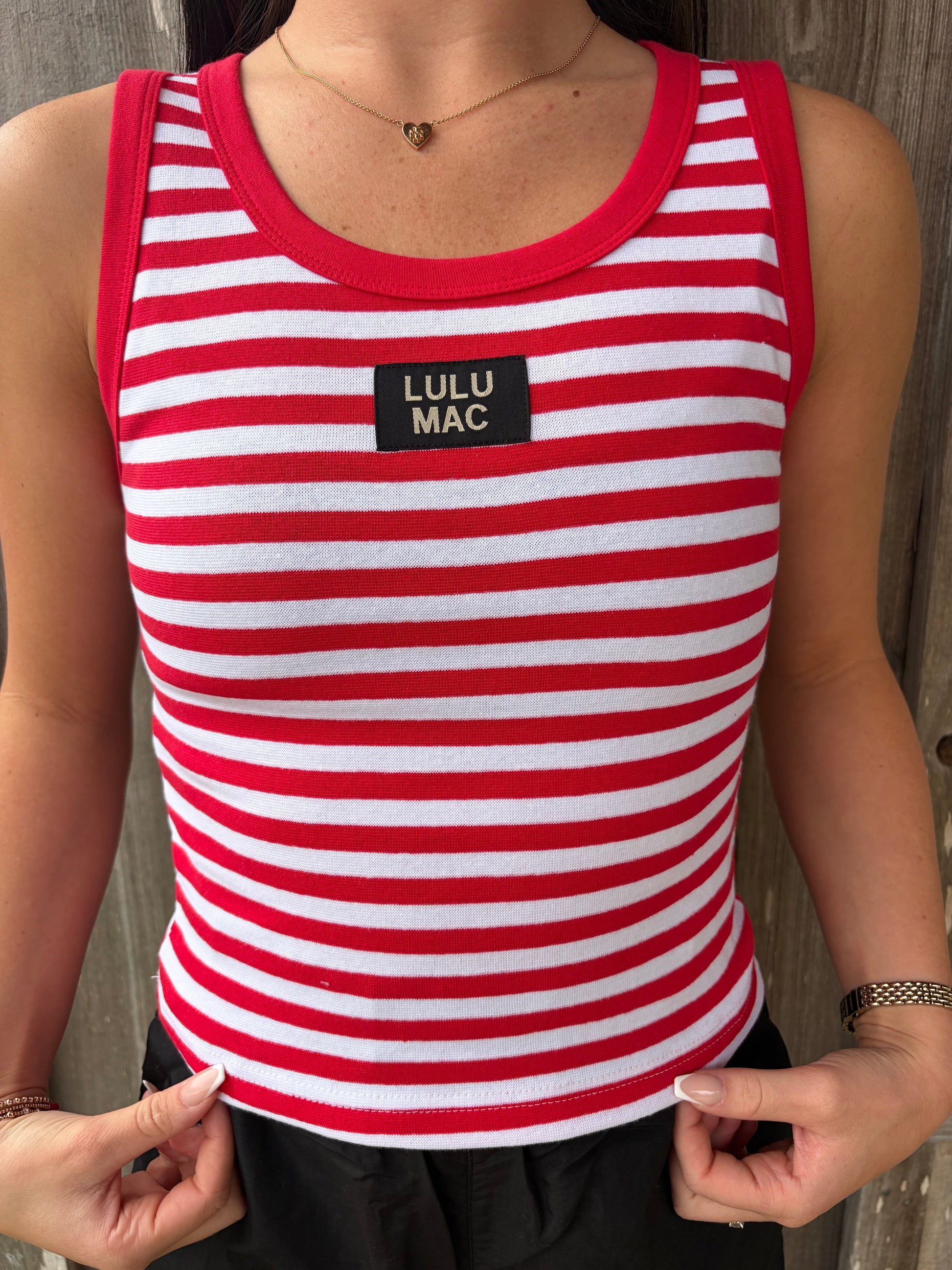 Lulu Mac Red Stripe Tank Top Girlie Girl Originals