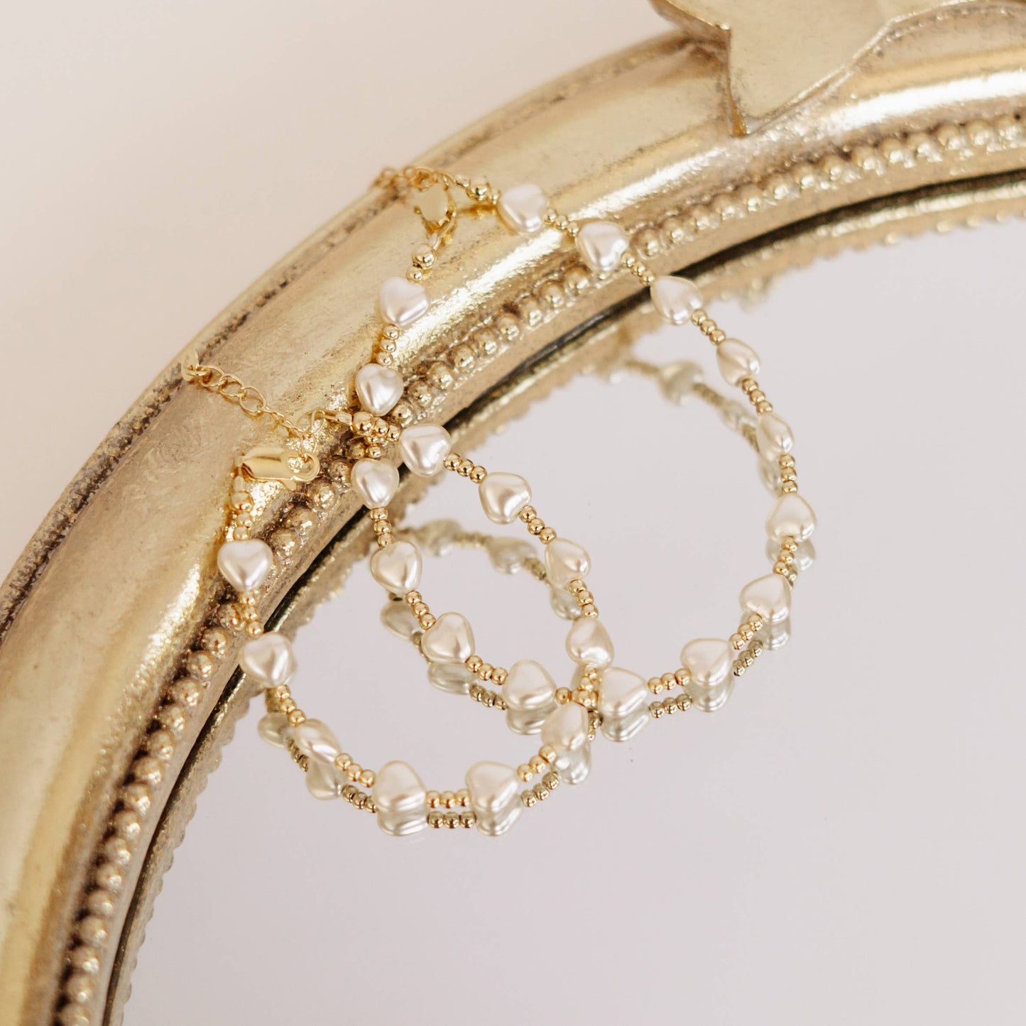 Cherished Moments - Girls 14K Gold-Plated Heart Pearl Baby Beaded Bracelet : Medium 1-5 Years Cherished Moments