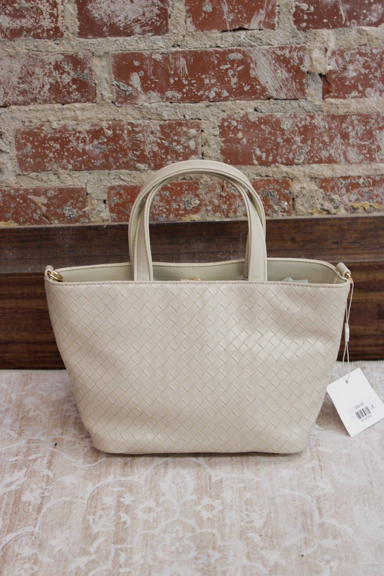 Caroline Hill Almond Woven Maren Mini Tote Caroline Hill