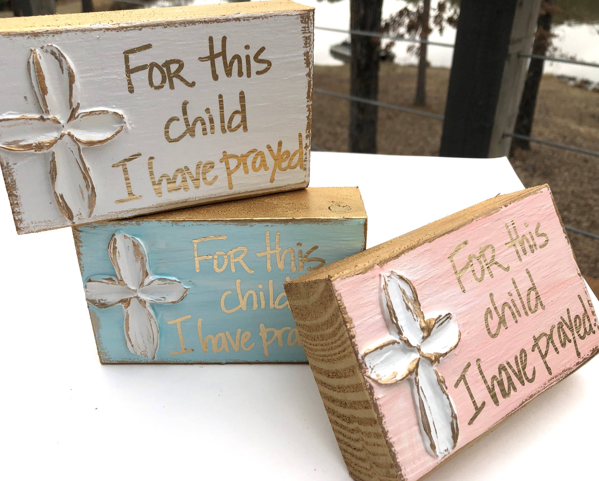 Coddiwomple - "For This Child" hand painted Nursery Baby Newborn Expecting: White Coddiwomple