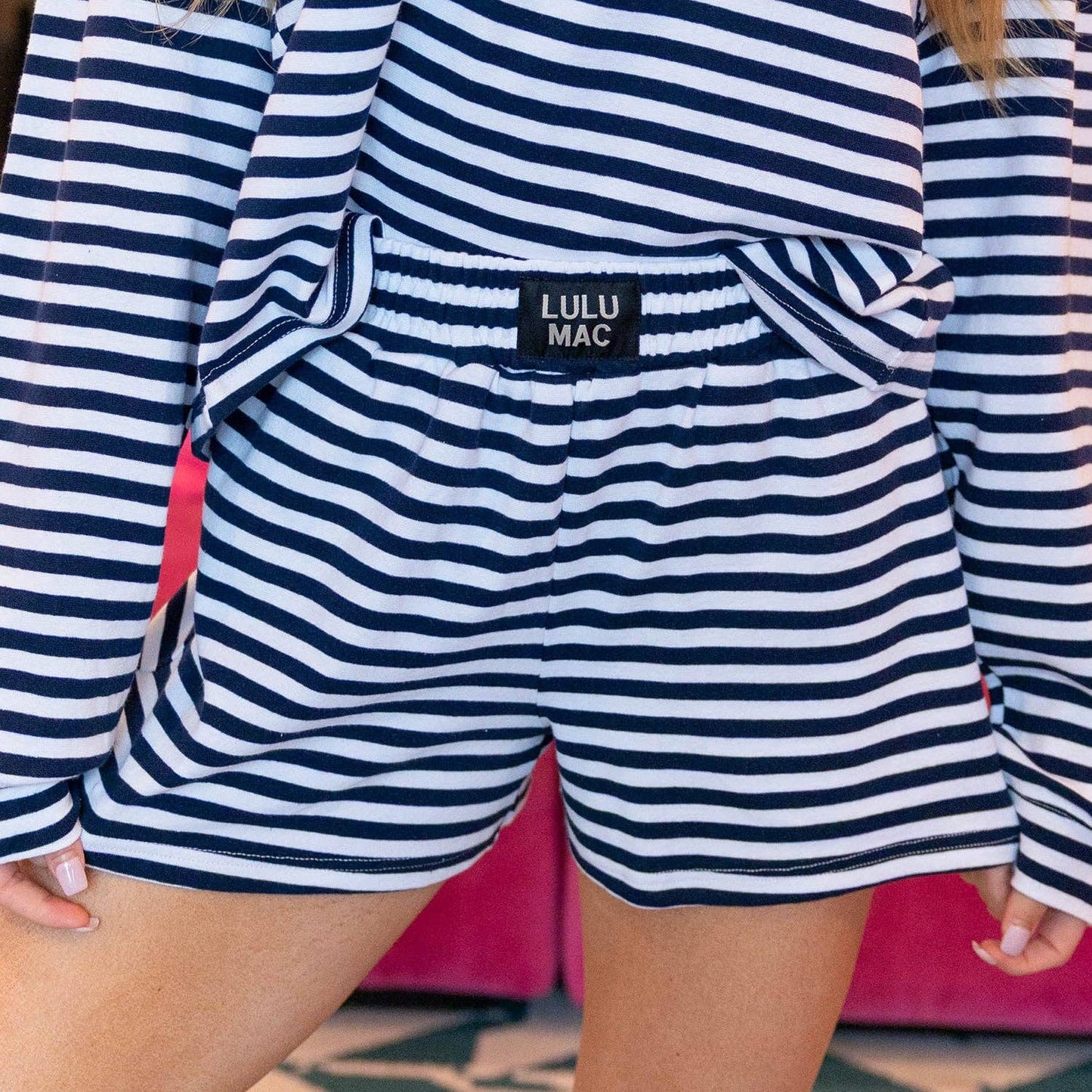 Girlie Girl Originals - LM-STRIPE Short-NAVY: NAVY / X-Large Girlie Girl Originals