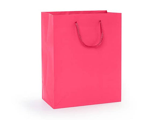 Nashville Wraps - Matte Paper Cord Handle Gift Bags: Hot Pink Matte / 10 Pack / Cub 8x4x10" Nashville Wraps