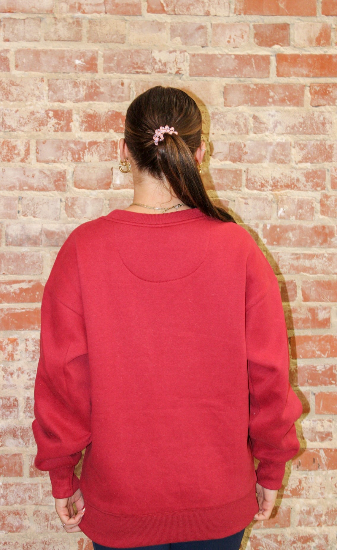 Lulu Mac Light Cardinal/White  Stitch Sweater Girlie Girl Originals