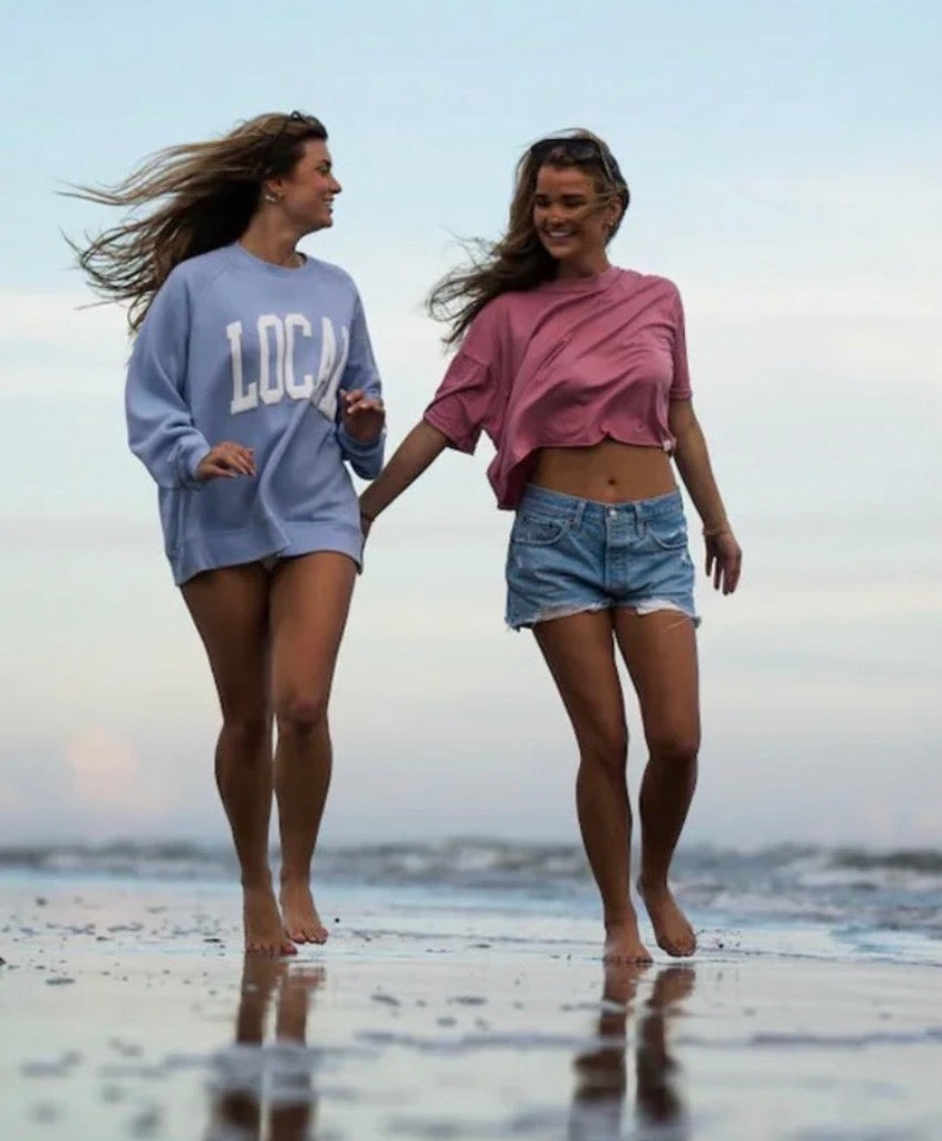Local Girl Periwinkle Crescent Crewneck Sweatshirt LOCAL BOY OUTFITTER