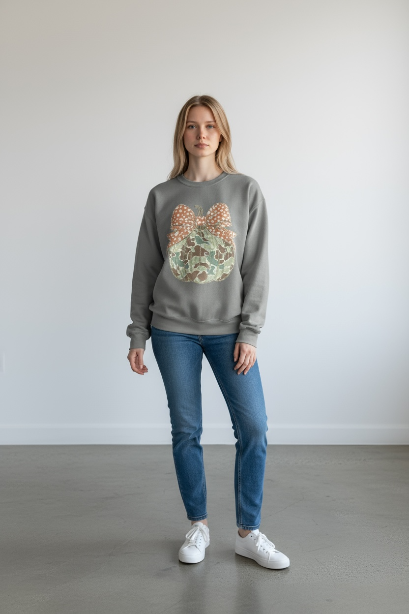 Camo Pumpkin Fall Sweatshirt SOUTHERN SUNDROP BOUTIQUE