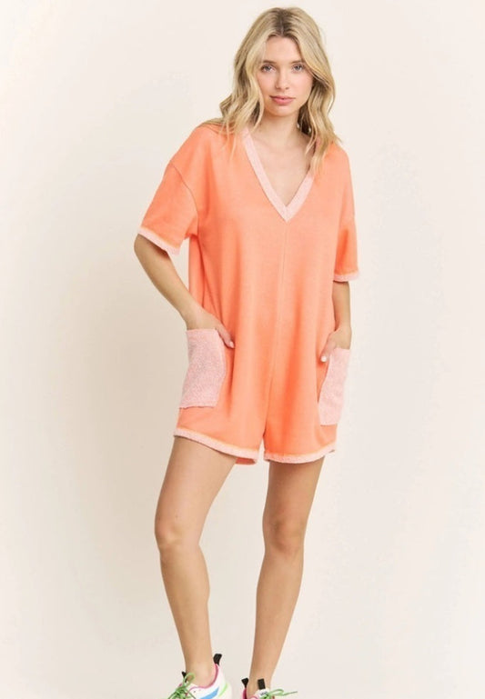 Warm Colored Cozy Loop Terry Romper J Her Inc