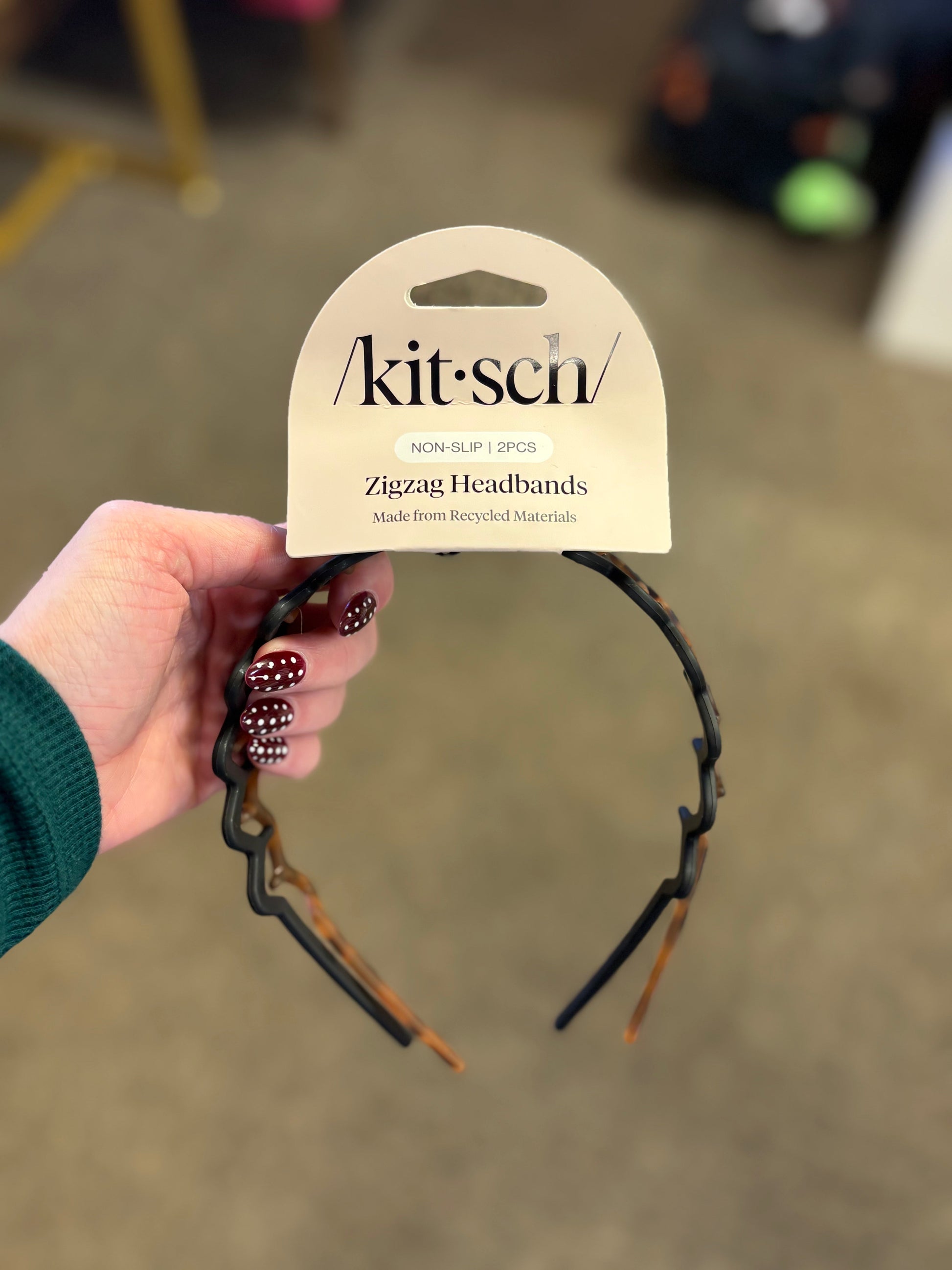 2 Piece Zig Zag Headband Set Black & Tort KITSCH
