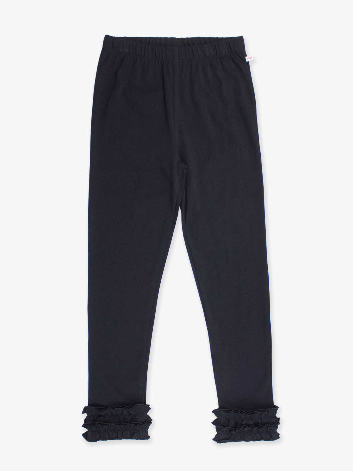 RuffleButts + RuggedButts - Girls Black Classic Ruffle Leggings: Black / 6 RuffleButts + RuggedButts