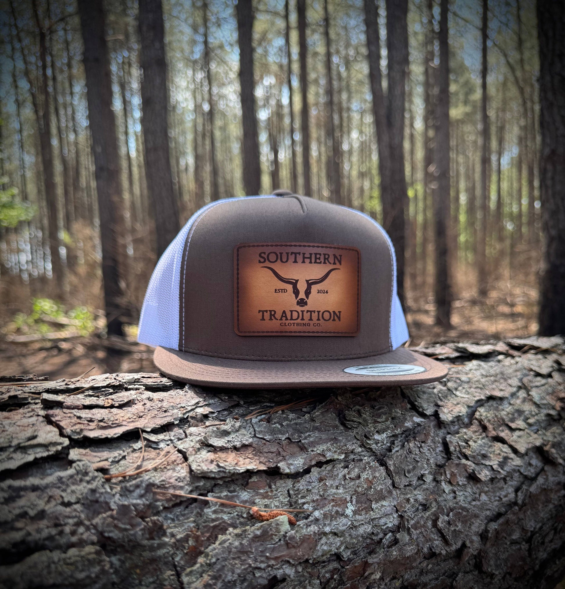 Southern Tradition Tradition Clothing Co - Brown & White Flat Bill Trucker Southern Tradition Tradition Clothing Co