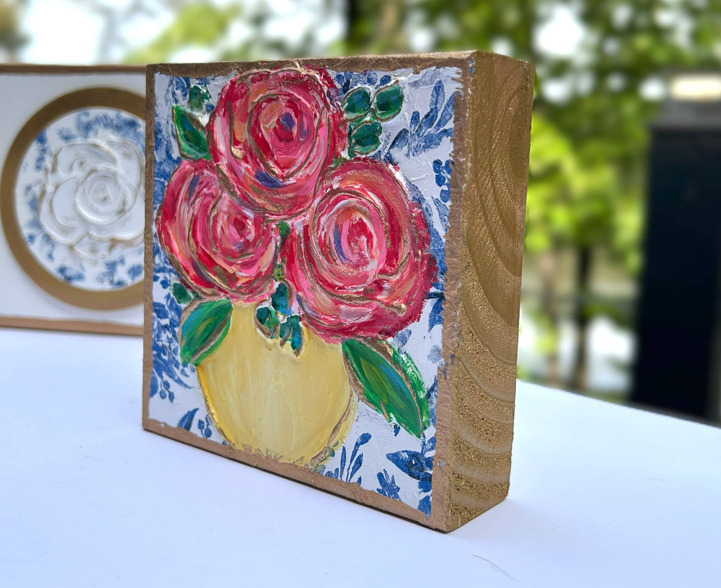 Coddiwomple - Chinoiserie Floral block |  botanicals blue white bridal tea Coddiwomple