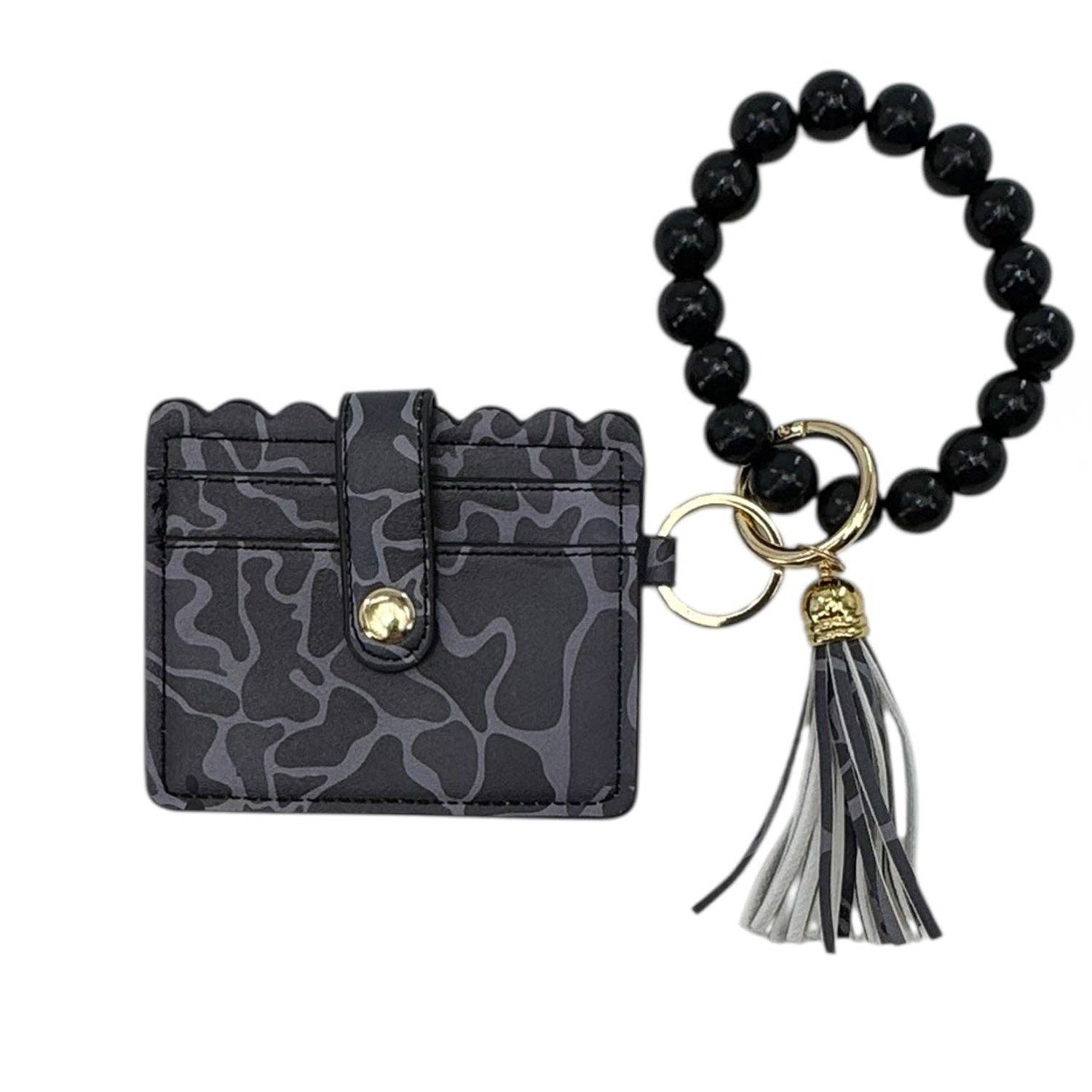 Girlie Girl Originals - LM-7311 Beaded Wristlet ID Wallet Black Camo Girlie Girl Originals