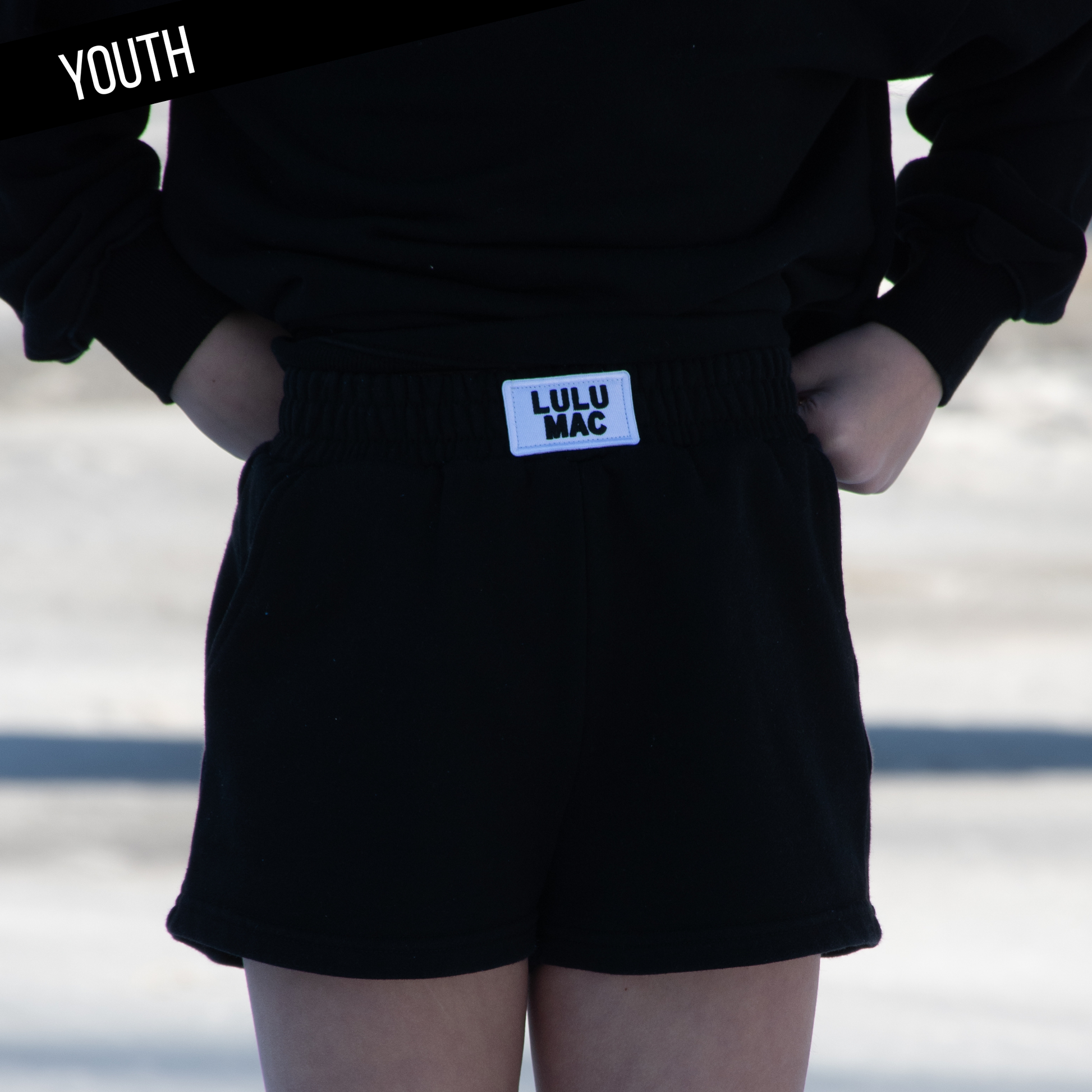 Girlie Girl Originals - KD-SH-1001 KID TERRY CLOTH SHORTS -BLACK: BLACK / SMALL Girlie Girl Originals