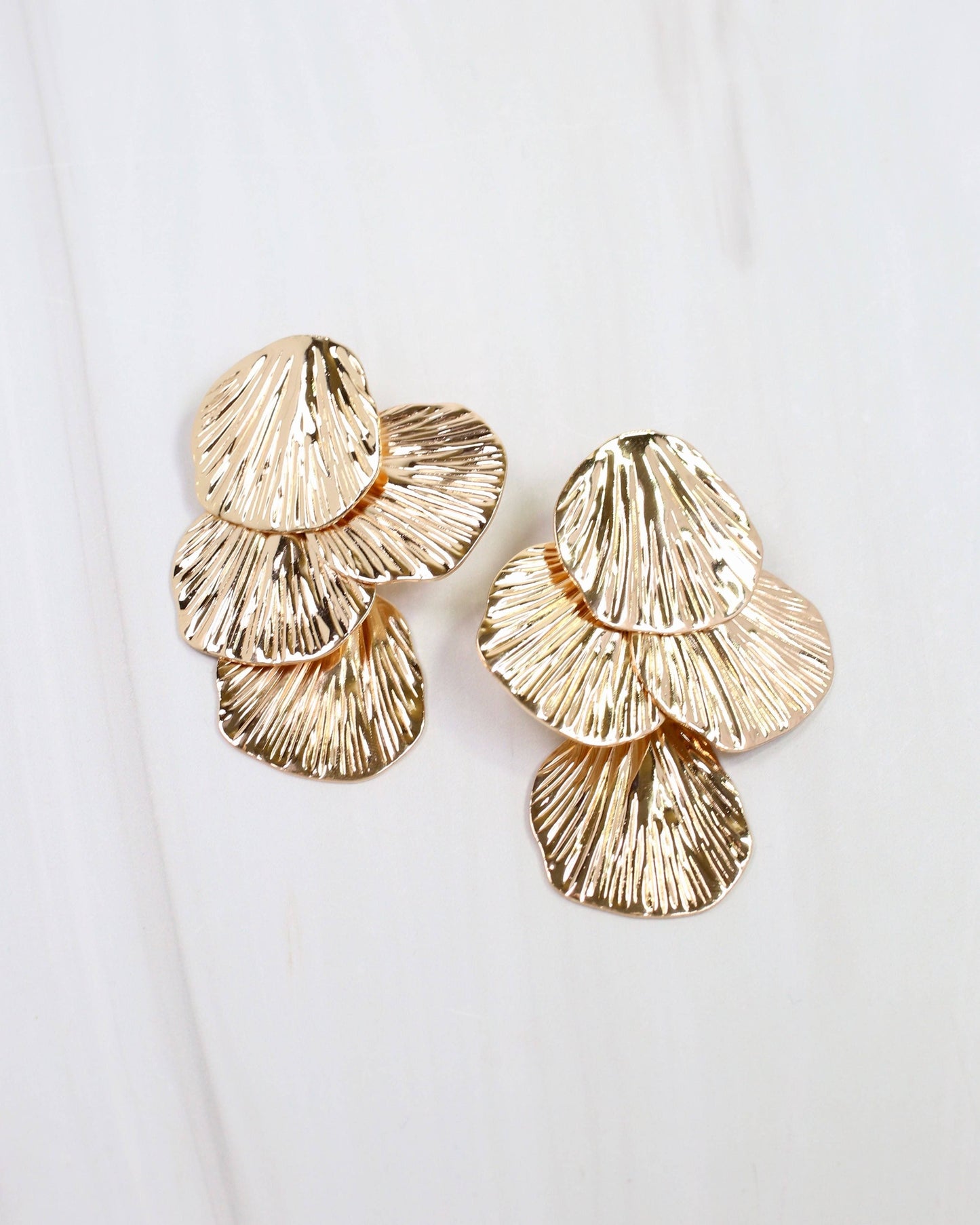 Caroline Hill - Genoa Petal Chandelier Earring WR Gold: Default Caroline Hill