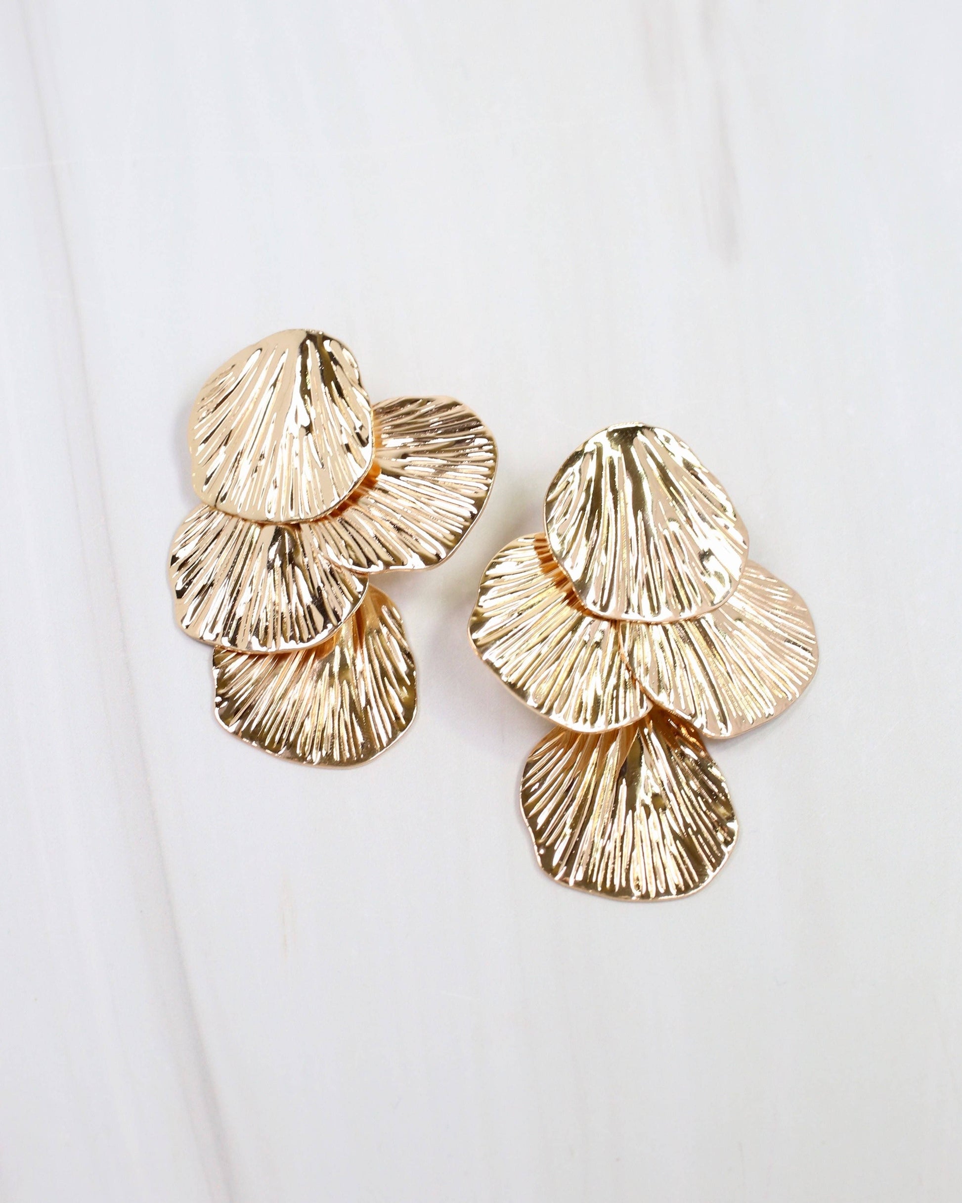Caroline Hill - Genoa Petal Chandelier Earring WR Gold: Default Caroline Hill