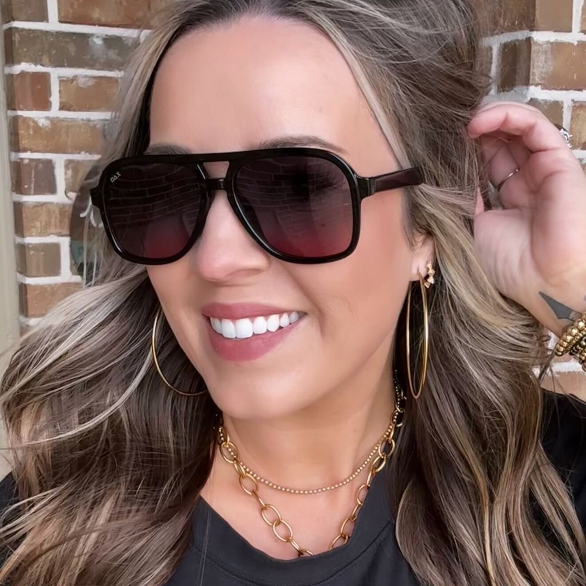 DAX Eyewear - Cruz - Unisex Aviator Sunglasses – Polarized Hair-Friendly: Smokeshow DAX Eyewear