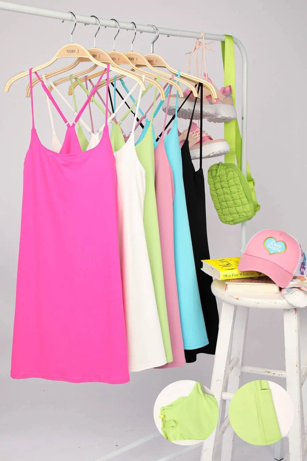 VERY J - ND30840-Sleeveless Active Tennis Mini Dress VERY J