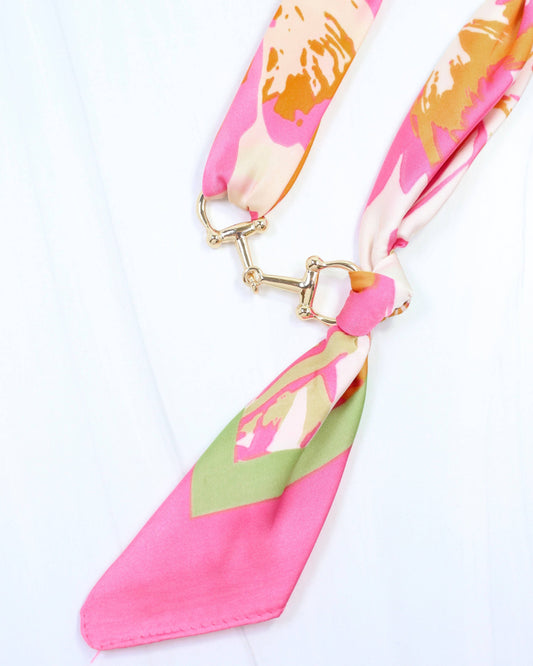 Caroline Hill - Lana Horsebit Scarf Necklace Pink Multi: Default Caroline Hill