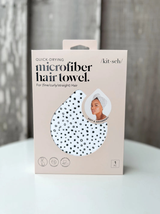 Micro Dot Highly Absorbent Quick Microfiber Dry Hair Towel KITSCH