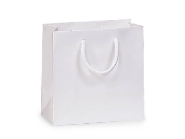 Nashville Wraps - Matte Paper Cord Handle Gift Bags: White Matte / 10 Pack / Medium 13x5x10" Nashville Wraps