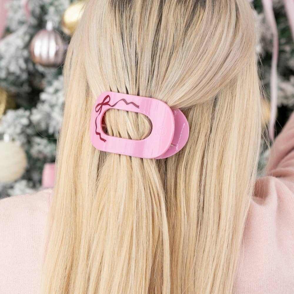 TELETIES - Just Add a Bow | Medium | Flat Round Hair Clip TELETIES